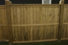 Fences - pressure treated fortress style fence with beveled posts